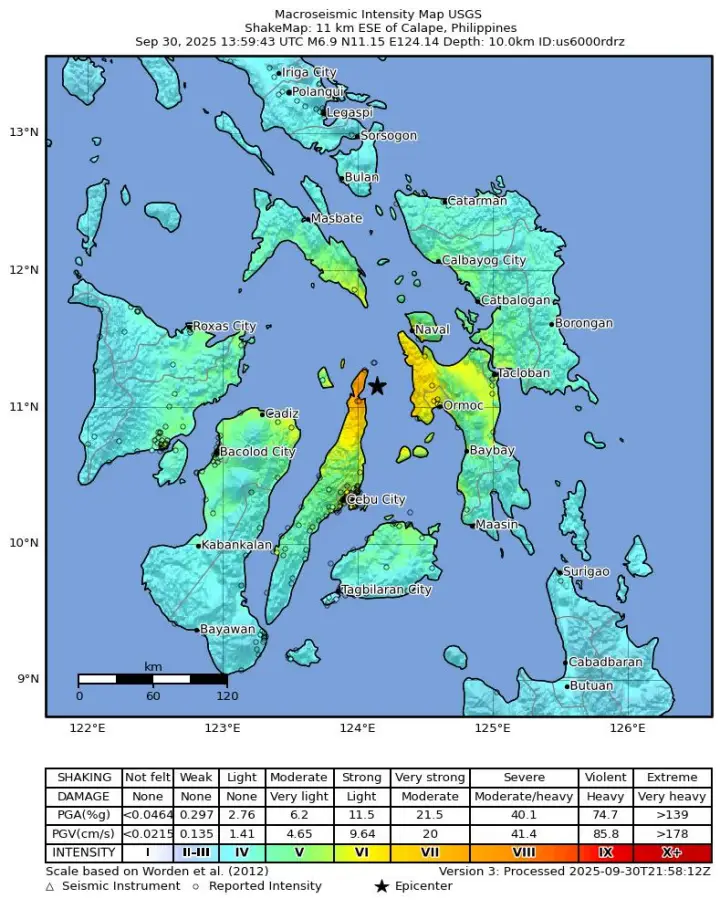 필리핀 세부 지진 여파